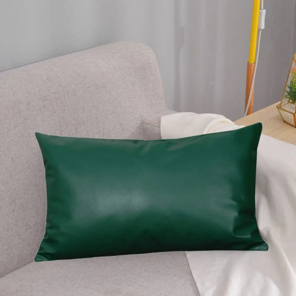 Home Textile 30x50cm Throw Pillows Cover Rectangular Cute Cushion Cover Portable PU Leather Pillow Shell Bed