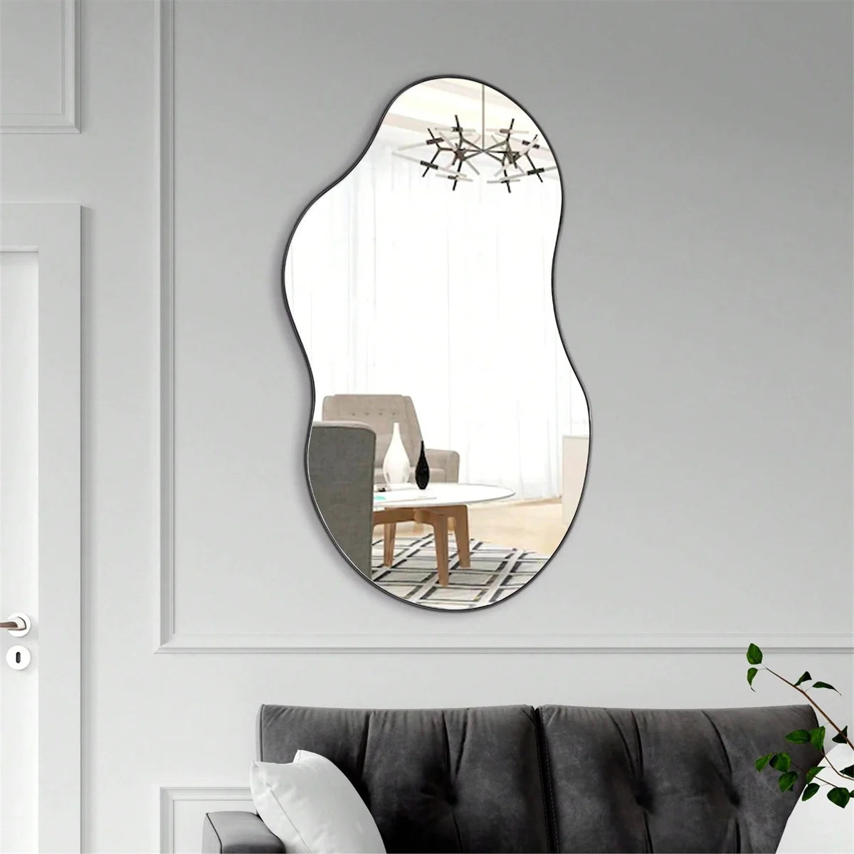 1pc Irregular Wall Mirror Cloud Mirror Asymmetric Acrylic Wall Mirror Suitable For Home Decoration, Room, Bathroom Living Room