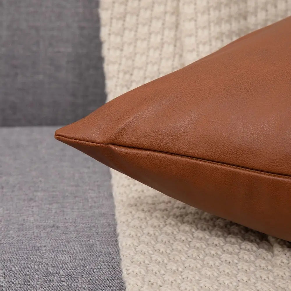 Home Textile 30x50cm Throw Pillows Cover Rectangular Cute Cushion Cover Portable PU Leather Pillow Shell Bed