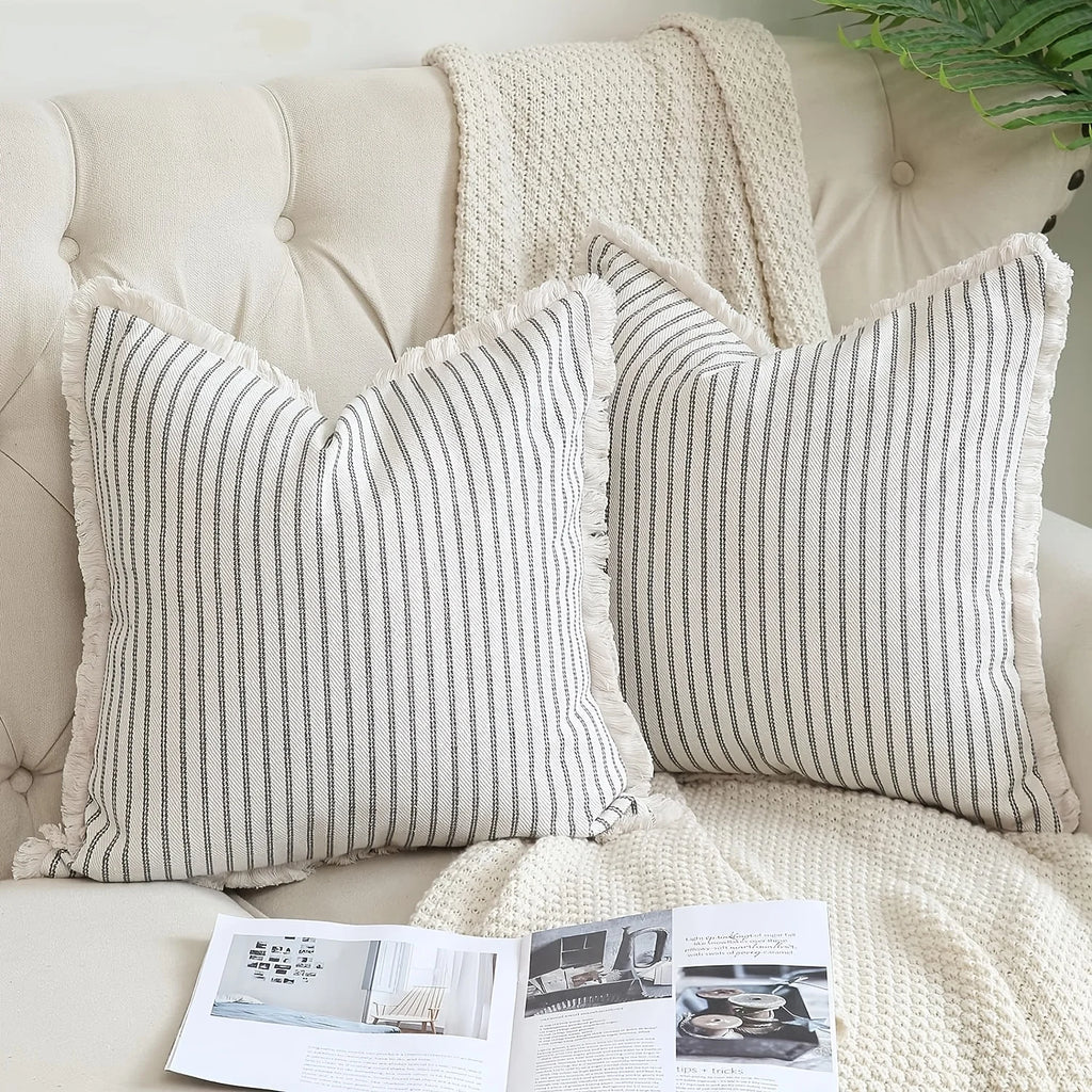 1pc Throw Pillow Covers - Comfortable Striped Throw Pillowcase  For Home Bedroom Living Room, Car & Sofa Decor - Perfect Gift