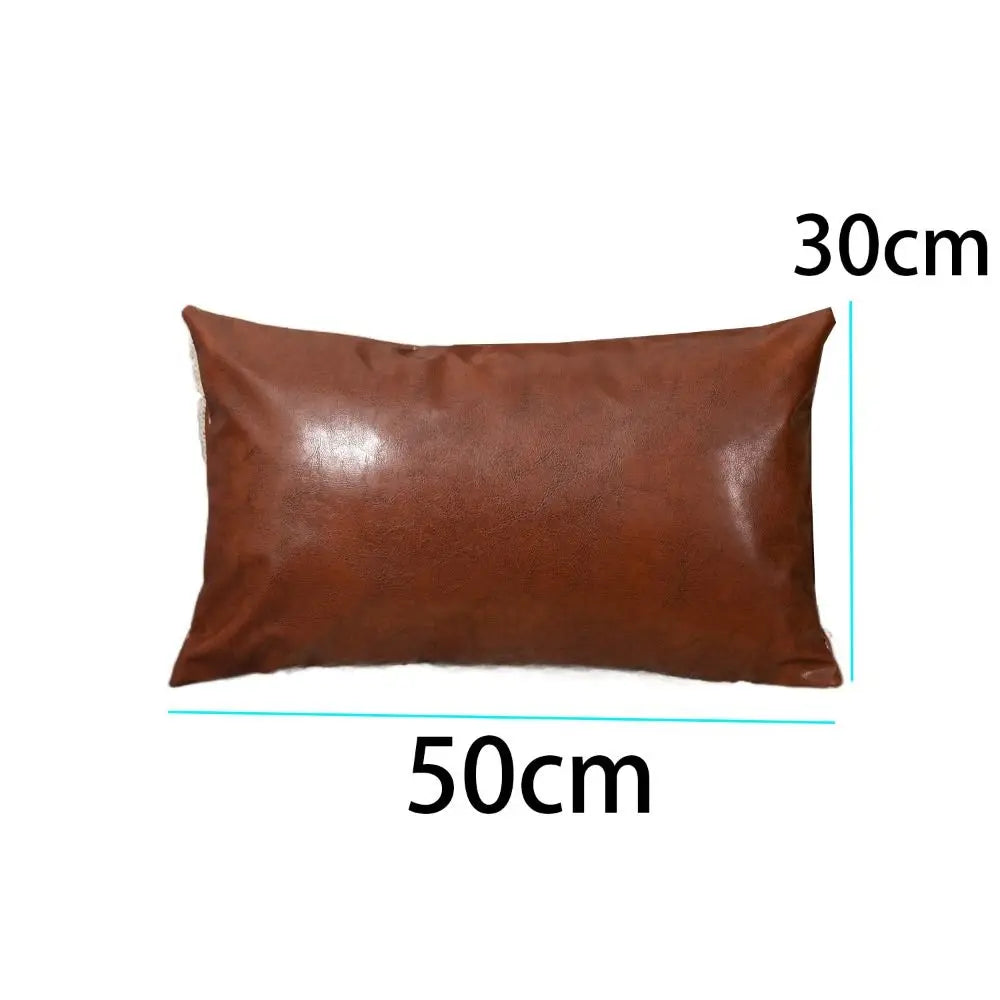 Home Textile 30x50cm Throw Pillows Cover Rectangular Cute Cushion Cover Portable PU Leather Pillow Shell Bed