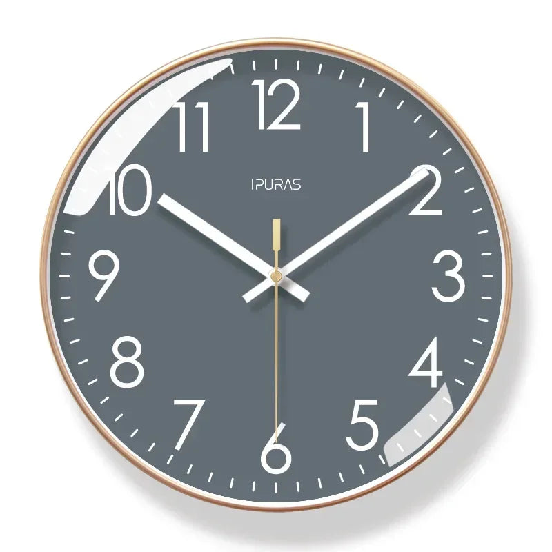 2024 Wall Clock Modern Design Bedroom Living Room Wall Watch Display Calendar Home Silent Sweep Second Fashion Wall Quartz Clock