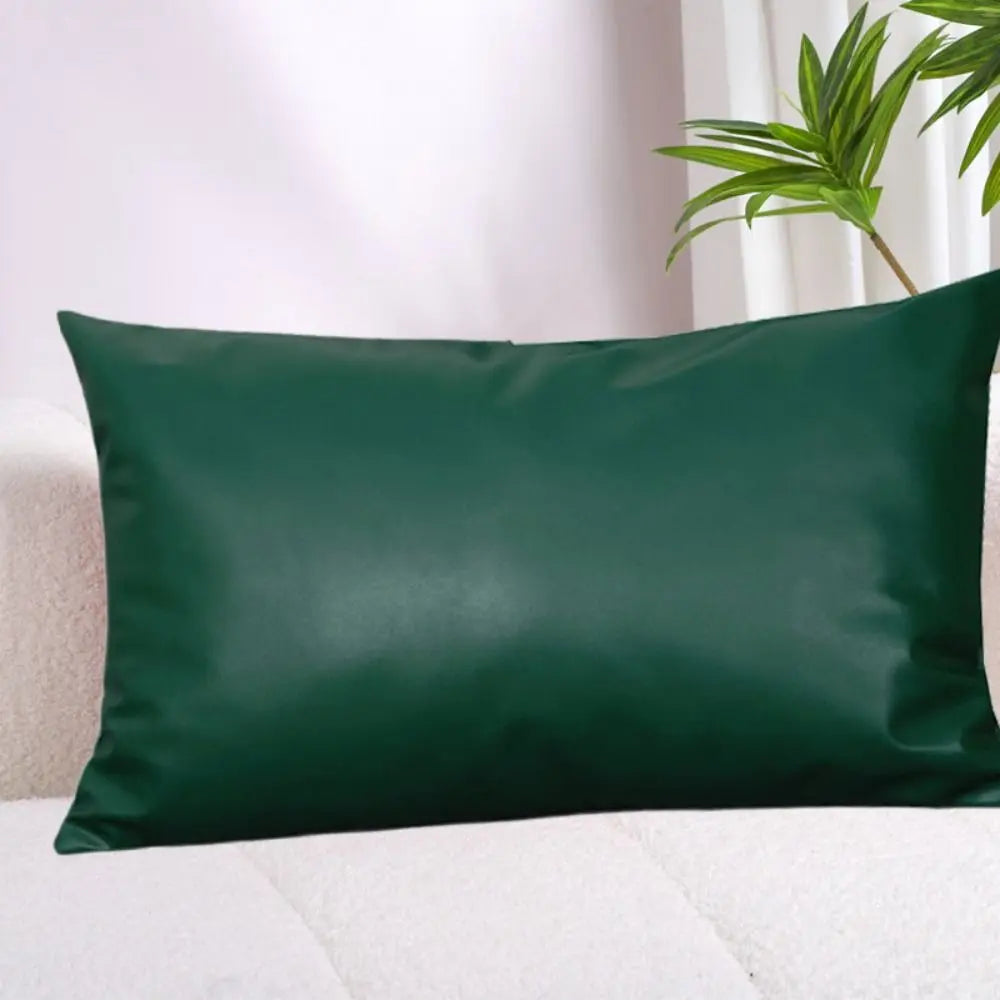 Home Textile 30x50cm Throw Pillows Cover Rectangular Cute Cushion Cover Portable PU Leather Pillow Shell Bed