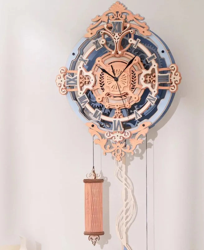 Note wall clock hand-assembled DIY clock mechanical silent quartz art creative wooden