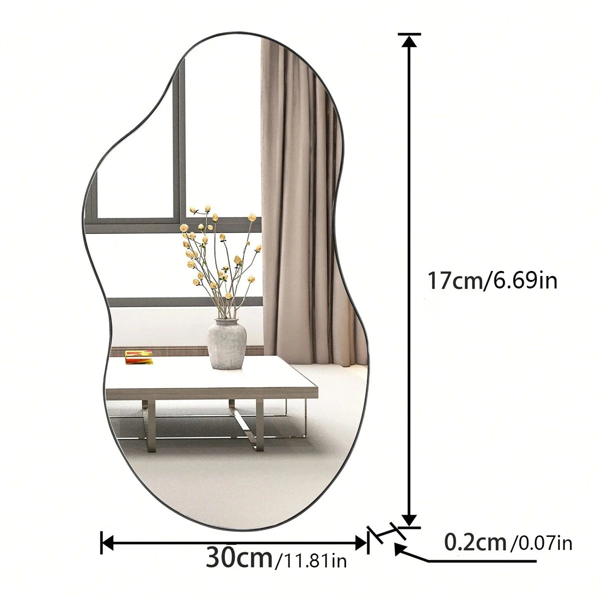 1pc Irregular Wall Mirror Cloud Mirror Asymmetric Acrylic Wall Mirror Suitable For Home Decoration, Room, Bathroom Living Room