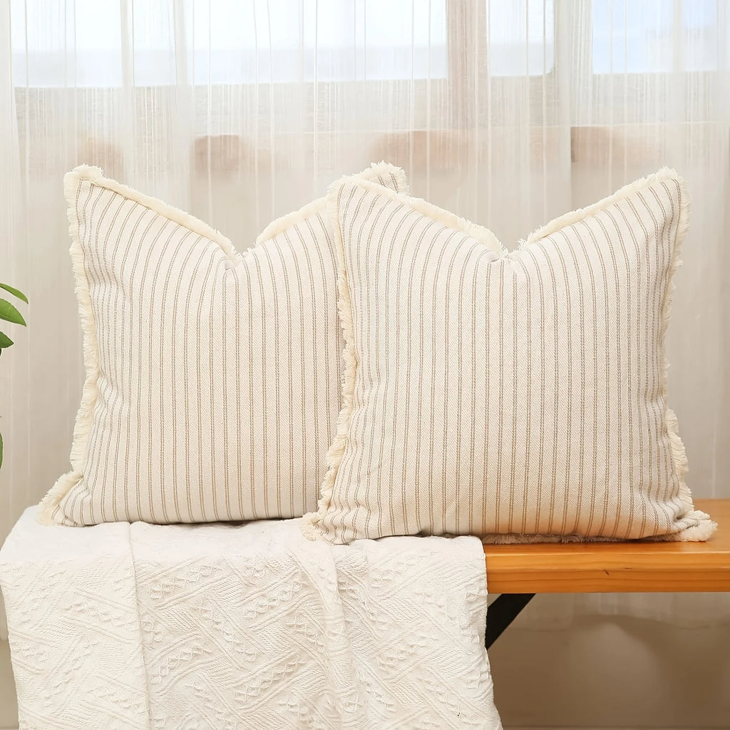 1pc Throw Pillow Covers - Comfortable Striped Throw Pillowcase  For Home Bedroom Living Room, Car & Sofa Decor - Perfect Gift