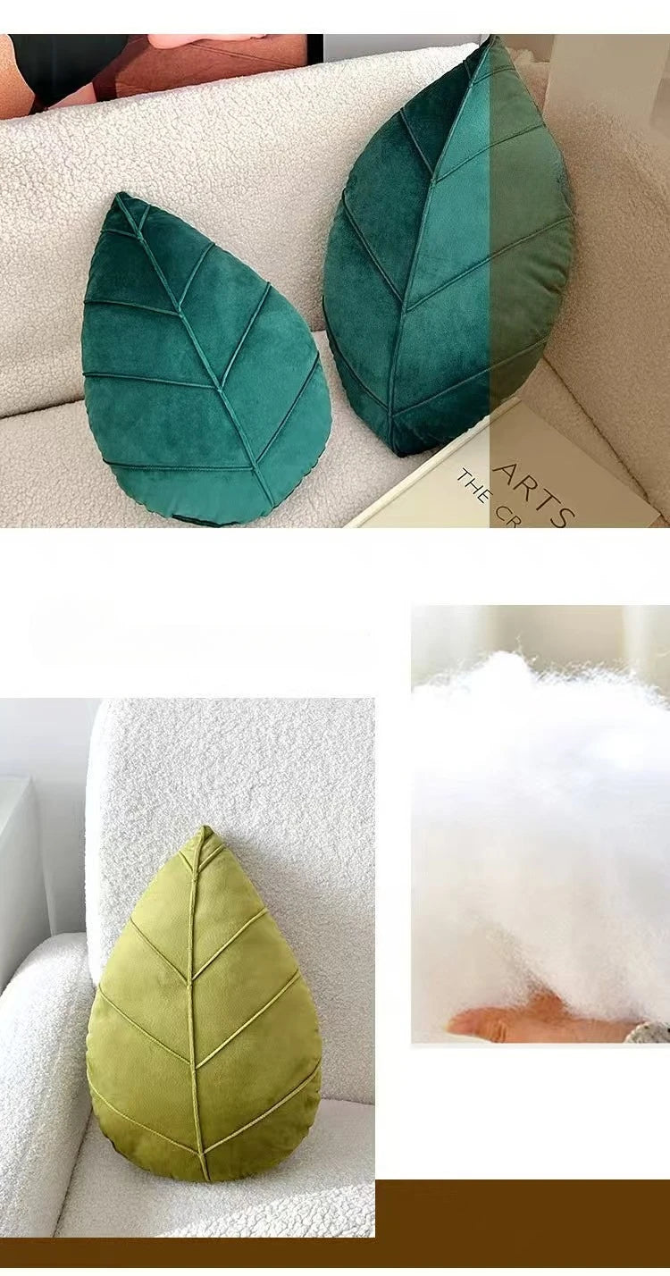 1 piece of leaf-shaped throw pillow, suitable for decorating sofas or using as a cushion in apartment bedrooms.