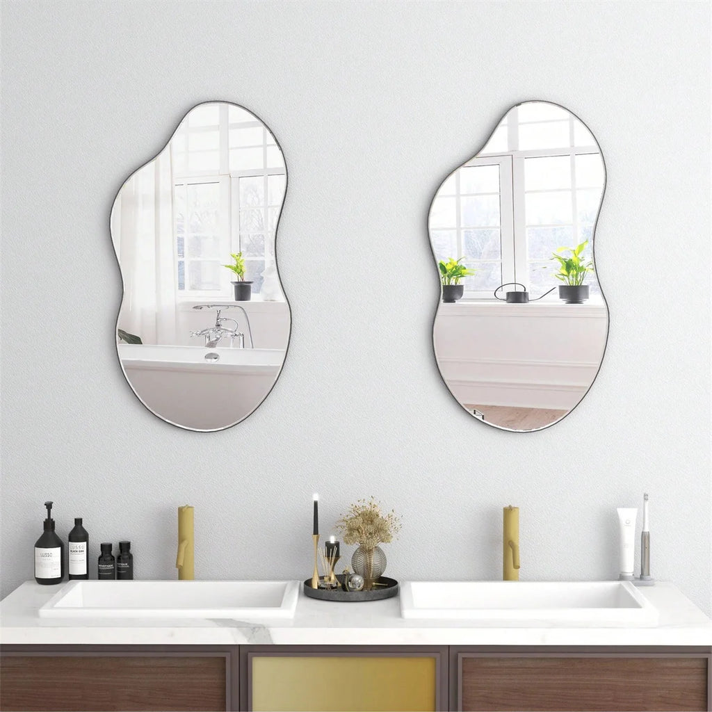 1pc Irregular Wall Mirror Cloud Mirror Asymmetric Acrylic Wall Mirror Suitable For Home Decoration, Room, Bathroom Living Room
