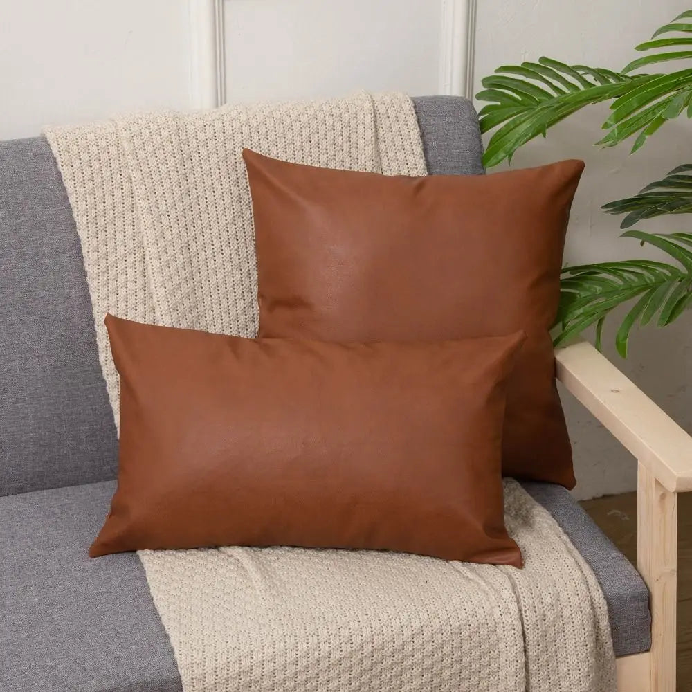 Home Textile 30x50cm Throw Pillows Cover Rectangular Cute Cushion Cover Portable PU Leather Pillow Shell Bed