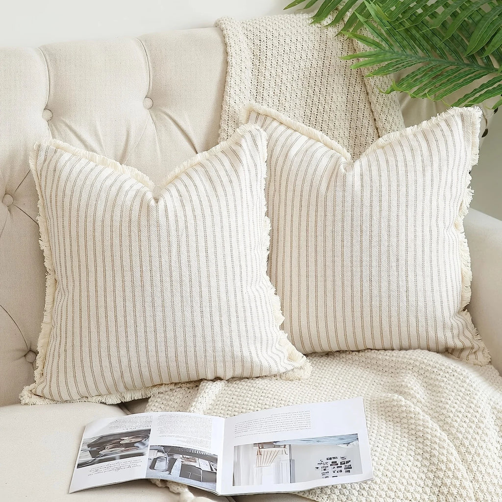 1pc Throw Pillow Covers - Comfortable Striped Throw Pillowcase  For Home Bedroom Living Room, Car & Sofa Decor - Perfect Gift