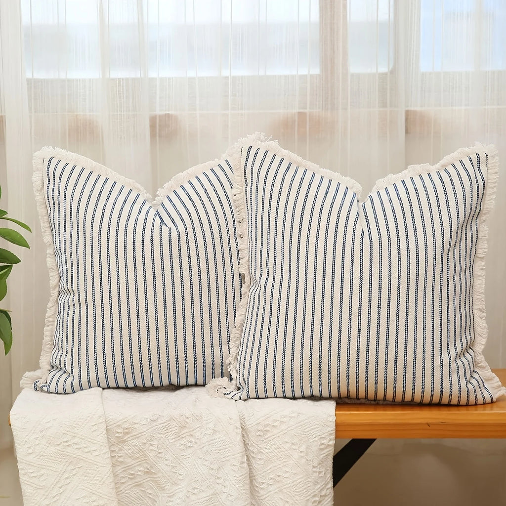 1pc Throw Pillow Covers - Comfortable Striped Throw Pillowcase  For Home Bedroom Living Room, Car & Sofa Decor - Perfect Gift