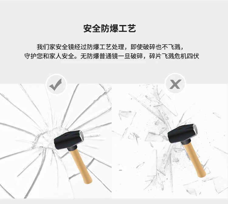 Golden Oval Mirror Wall Mounted Bathroom Vanity Vanity Mirror Bathroom  Round Mirrors Waterproof Explosion-proof Cosmetic Mirror
