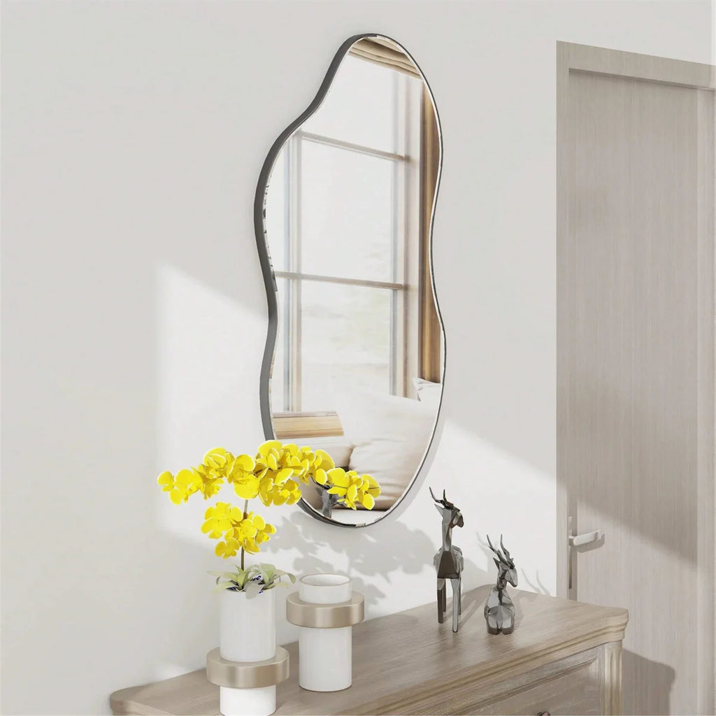 1pc Irregular Wall Mirror Cloud Mirror Asymmetric Acrylic Wall Mirror Suitable For Home Decoration, Room, Bathroom Living Room