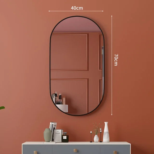Golden Oval Mirror Wall Mounted Bathroom Vanity Vanity Mirror Bathroom  Round Mirrors Waterproof Explosion-proof Cosmetic Mirror