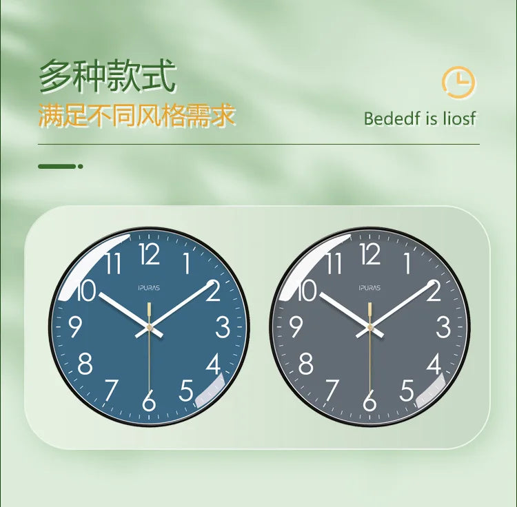 2024 Wall Clock Modern Design Bedroom Living Room Wall Watch Display Calendar Home Silent Sweep Second Fashion Wall Quartz Clock