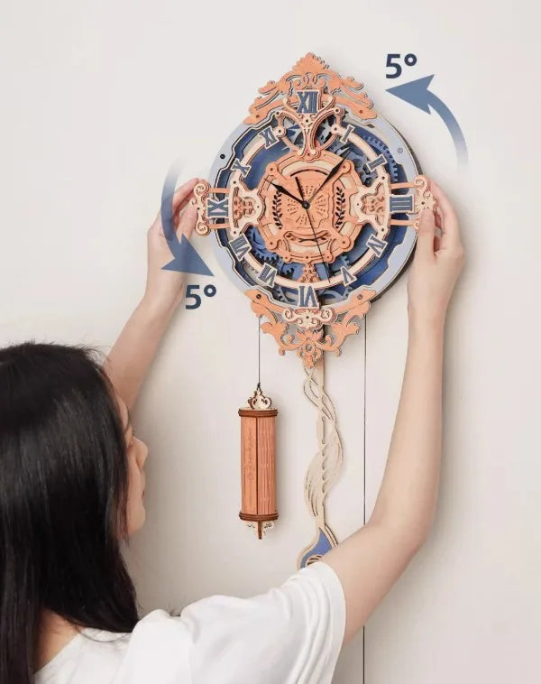 Note wall clock hand-assembled DIY clock mechanical silent quartz art creative wooden