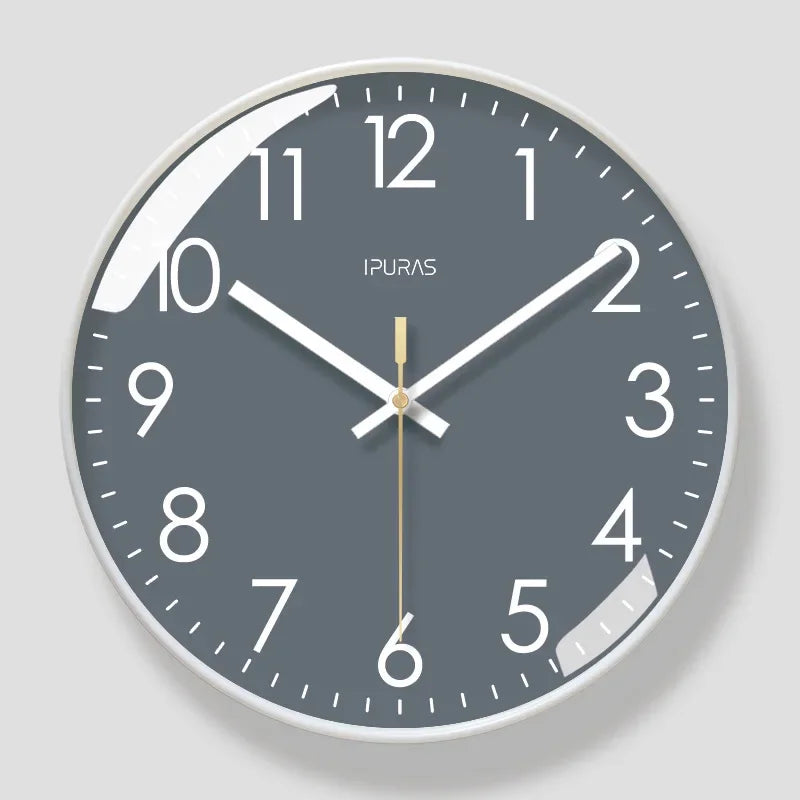 2024 Wall Clock Modern Design Bedroom Living Room Wall Watch Display Calendar Home Silent Sweep Second Fashion Wall Quartz Clock