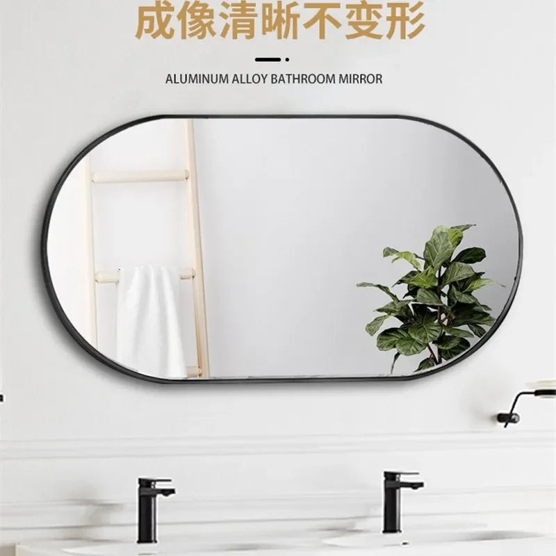 Golden Oval Mirror Wall Mounted Bathroom Vanity Vanity Mirror Bathroom  Round Mirrors Waterproof Explosion-proof Cosmetic Mirror