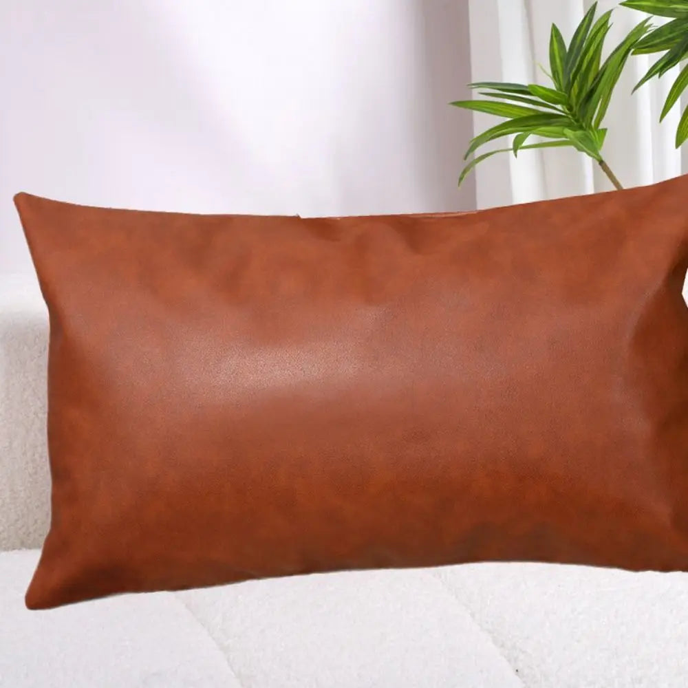 Home Textile 30x50cm Throw Pillows Cover Rectangular Cute Cushion Cover Portable PU Leather Pillow Shell Bed