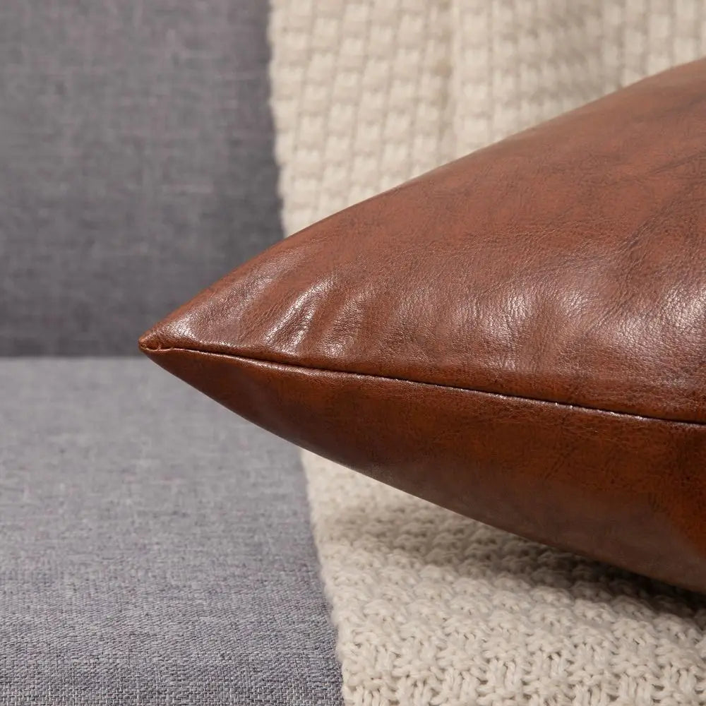 Home Textile 30x50cm Throw Pillows Cover Rectangular Cute Cushion Cover Portable PU Leather Pillow Shell Bed