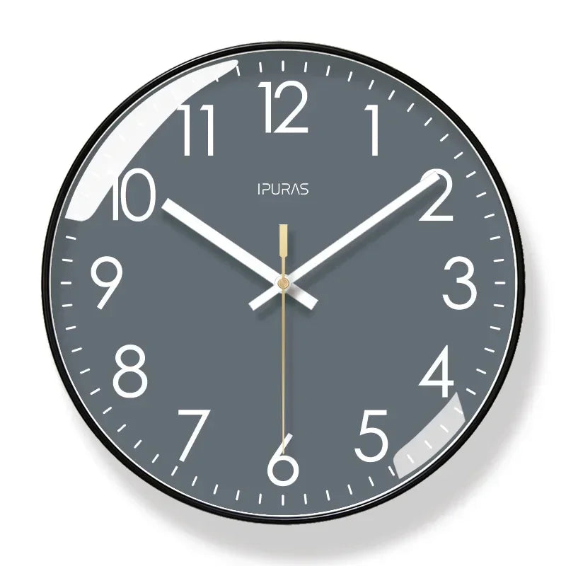 2024 Wall Clock Modern Design Bedroom Living Room Wall Watch Display Calendar Home Silent Sweep Second Fashion Wall Quartz Clock