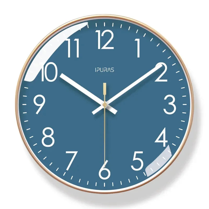 2024 Wall Clock Modern Design Bedroom Living Room Wall Watch Display Calendar Home Silent Sweep Second Fashion Wall Quartz Clock